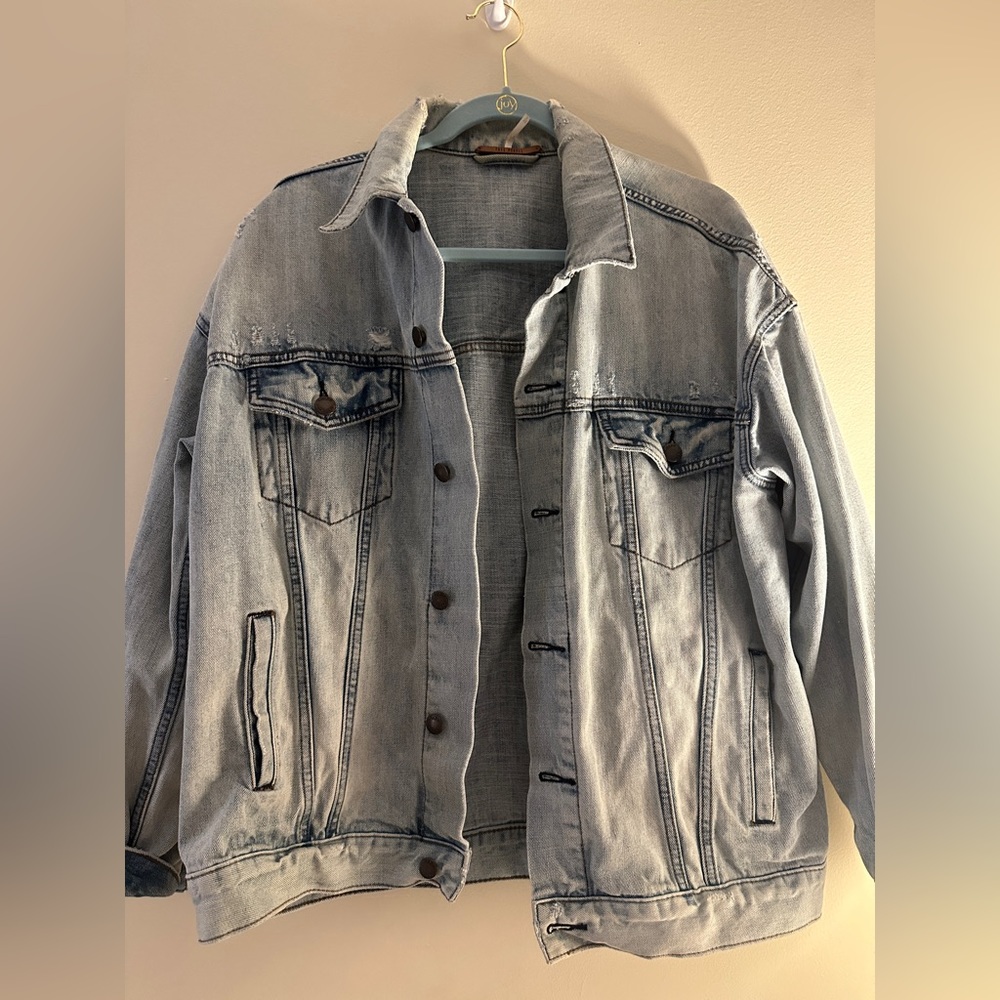 Free People Oversized Denim Trucker Jacket